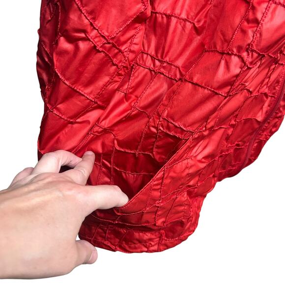 Bold Color Quilted Jacket Zenergy by Chico’s Red Travel Layer‎ Modern Casual 3 - Picture 5 of 9